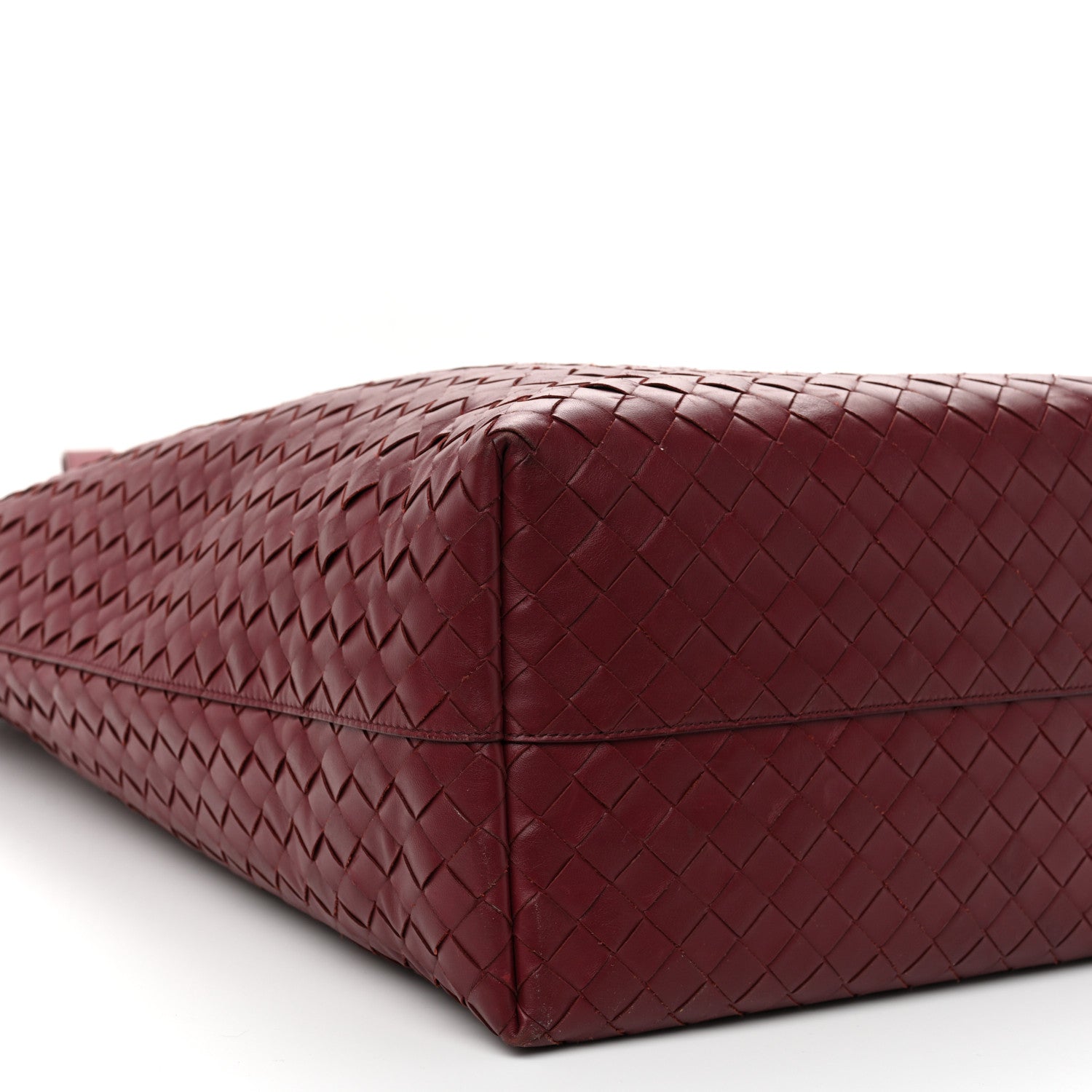 Bottega Veneta Calfskin Intrecciato Large North South Tote Bag Burgundy 9 of 11