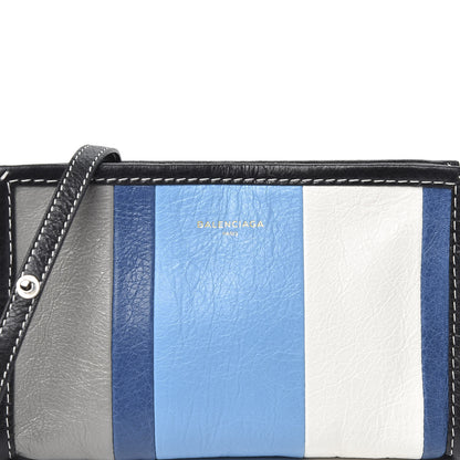 Balenciaga Veau Arena Multicolore Bazar Strap Clutch Bleu Gris White Black 8 of 8