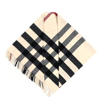 Burberry Cashmere Check Triangle Bandana Scarf Natural White 2 of 3