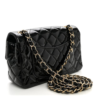Chanel Patent Calfskin Quilted Mini Rectangular Flap Black 3 of 10