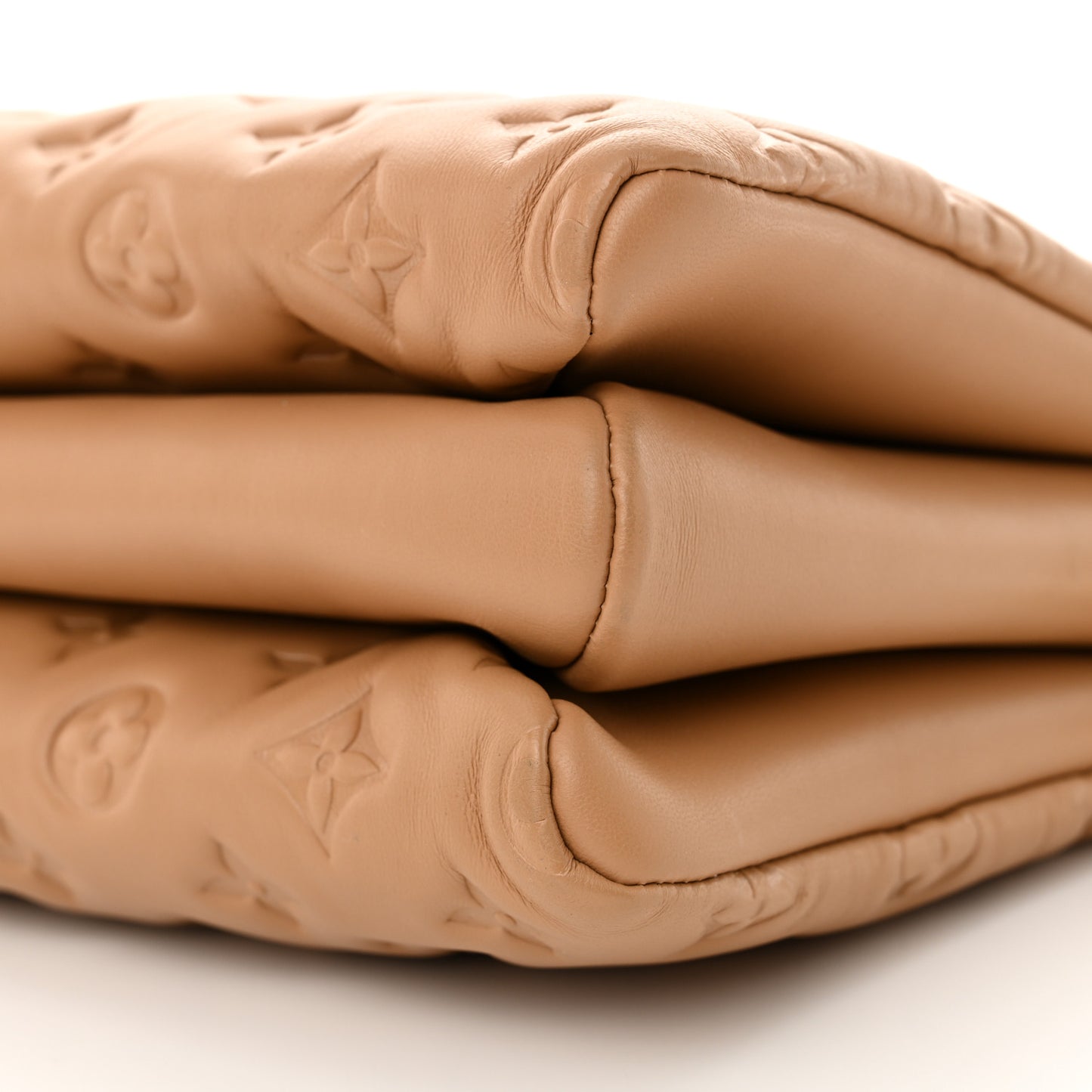 Lambskin Embossed Monogram Coussin PM Camel