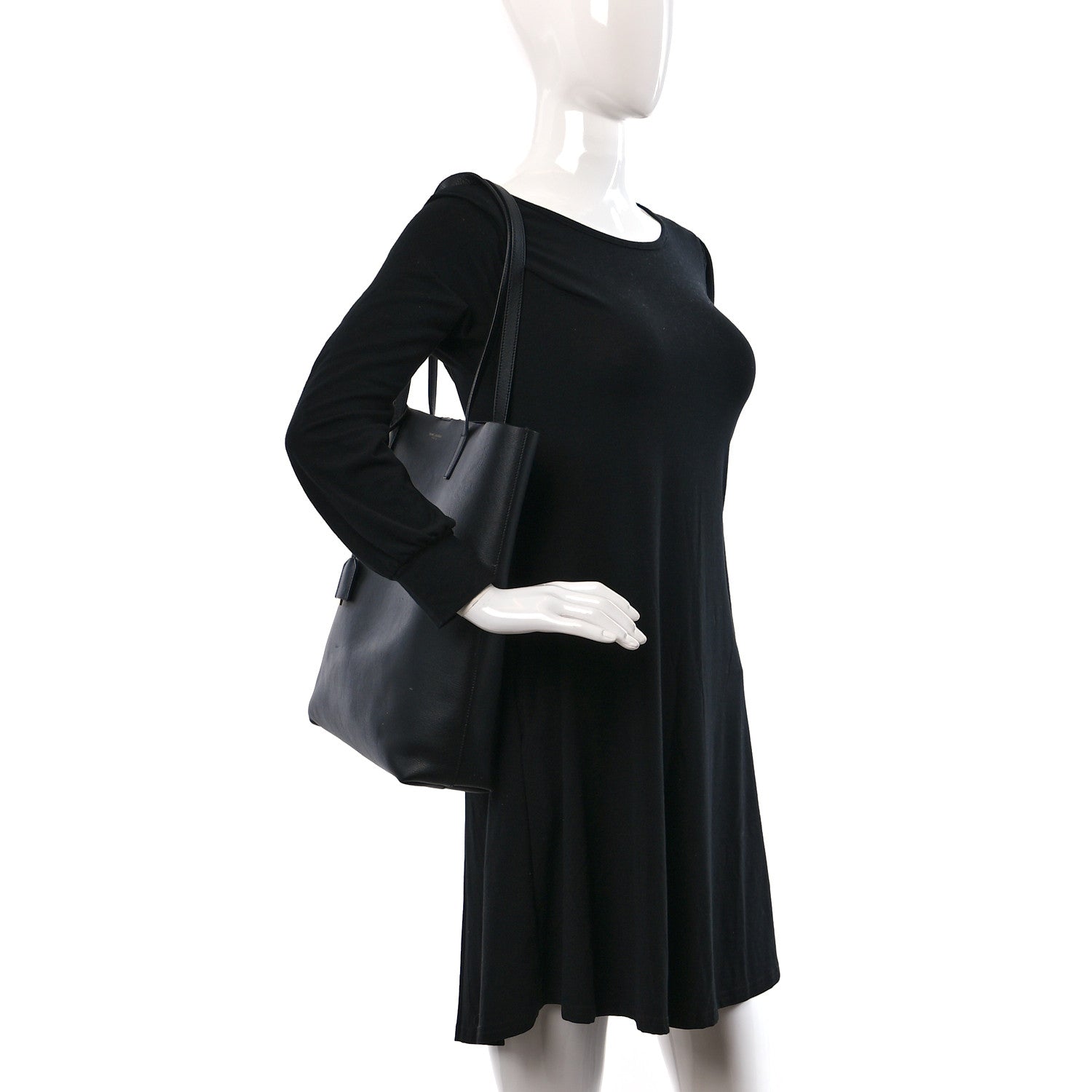 Saint Laurent Calfskin Medium Shopping Tote Black 2 of 9