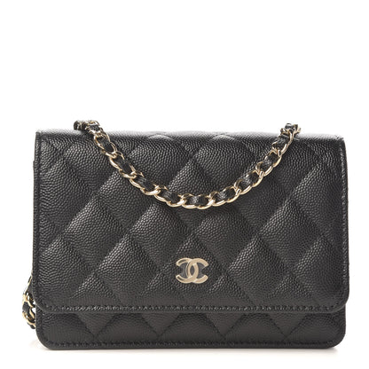Chanel Caviar Quilted Mini Wallet On Chain WOC Black 1 of 9