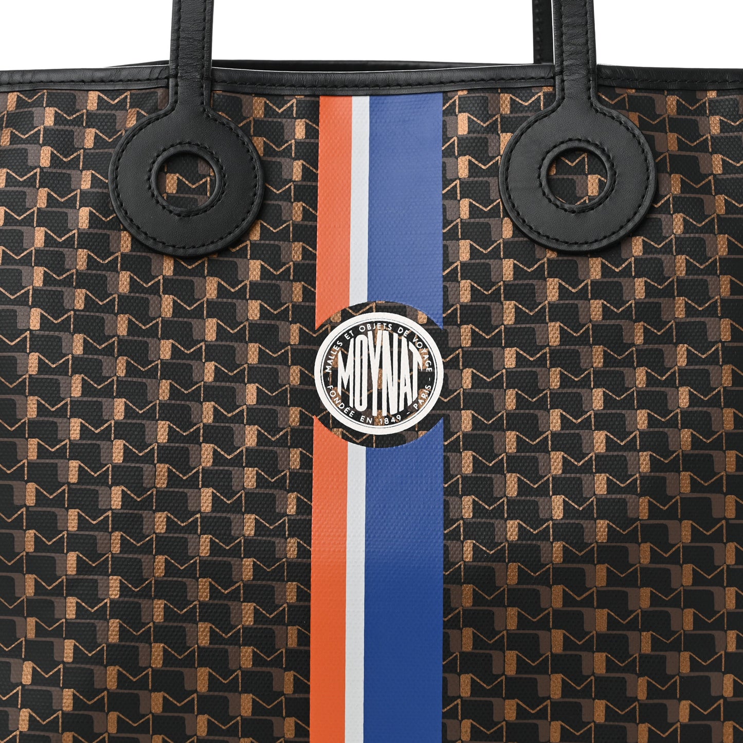 Grained Calfskin Canvas 1920 Oh! Tote Ruban MM Carbon Bronze