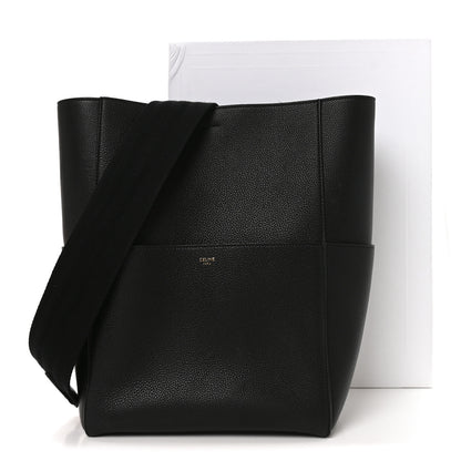 Celine Soft Grained Calfskin Sangle Bucket Bag Black 10 of 10