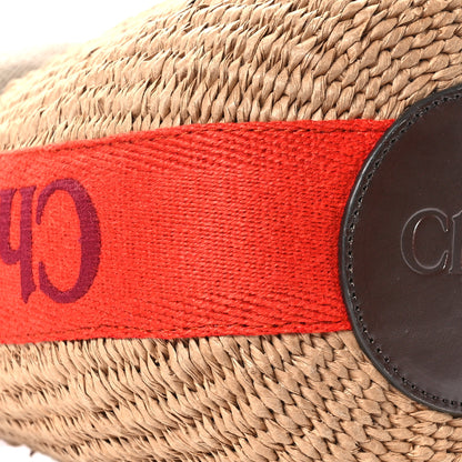 Chloe X MIFUKO Raffia Calfskin Small Woody Basket Shoulder Orange Beige 9 of 11