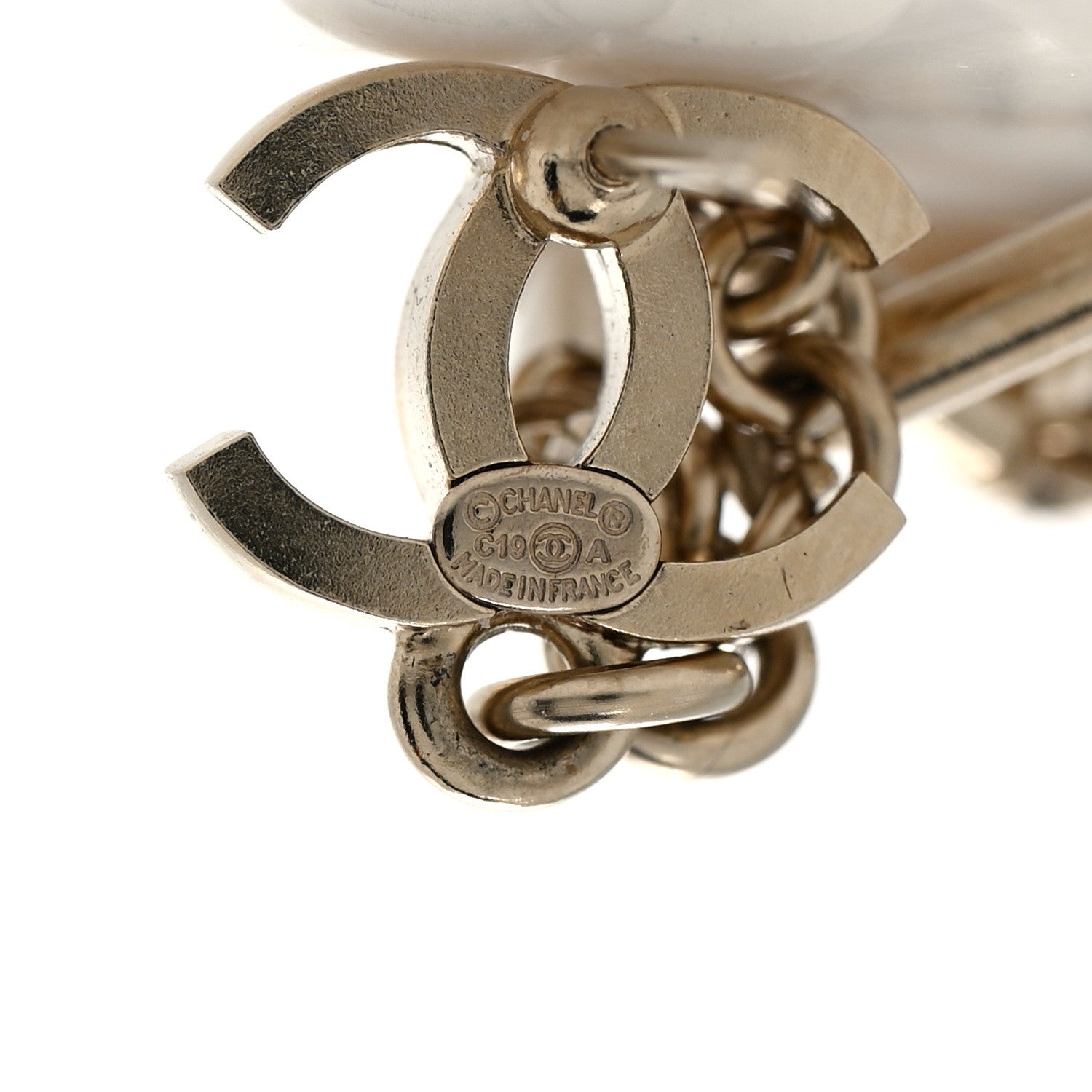 Chanel Pearl CC Egypt Drop Earrings Gold 4 of 5