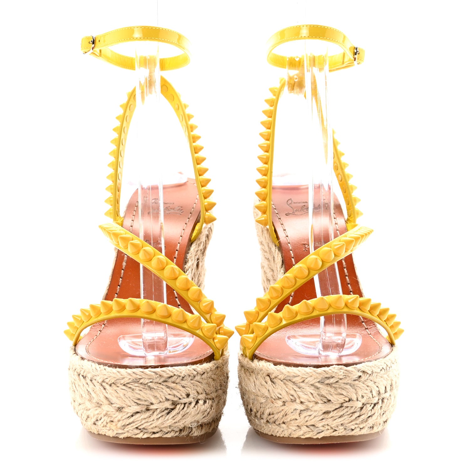 Christian Louboutin Patent Mafaldina 120 Wedge Sandals 36 Yellow 3 of 9