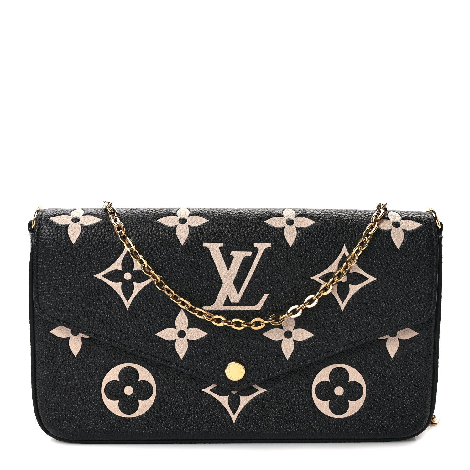 Louis Vuitton Empreinte Monogram Giant Felicie Pochette Black Beige 1 of 12
