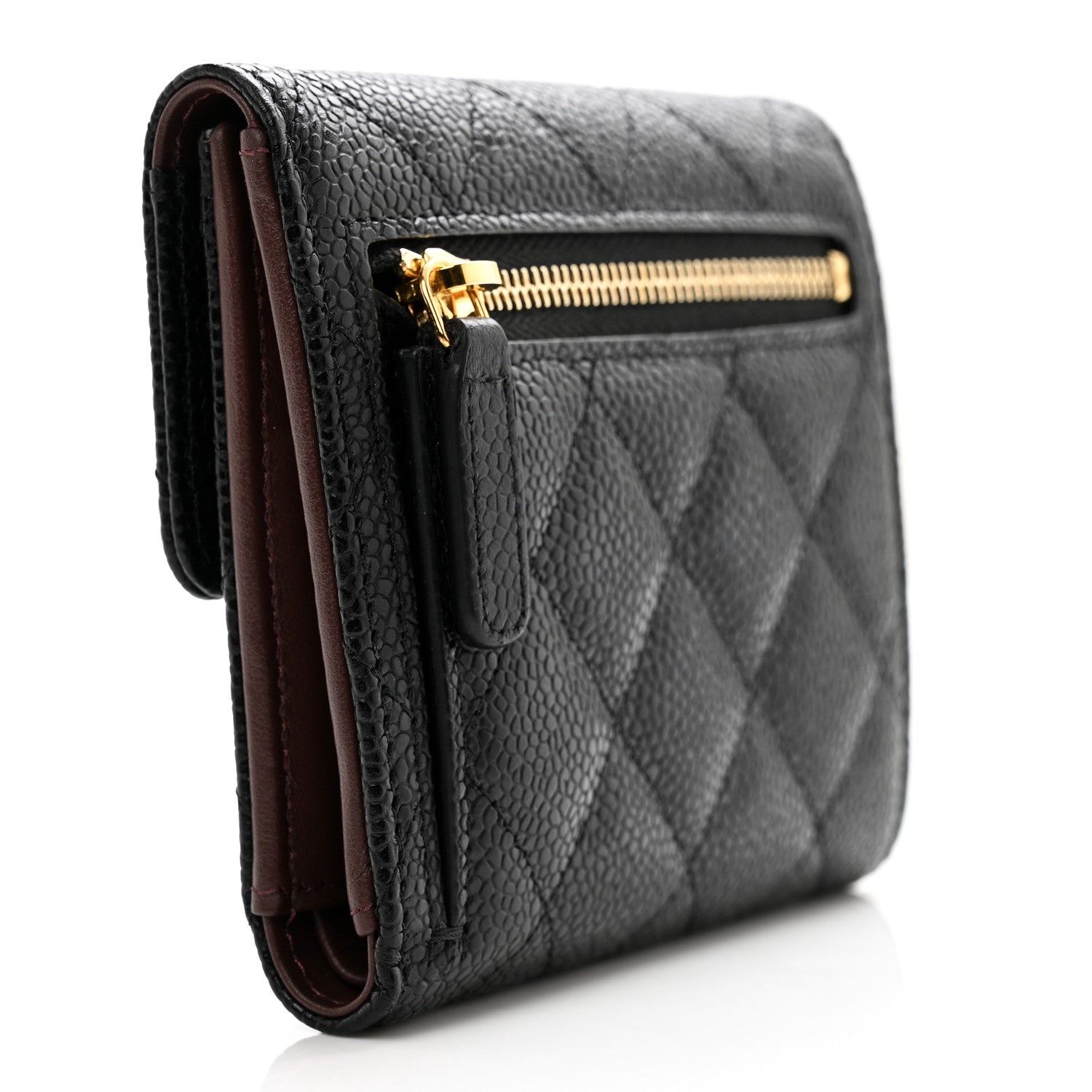 Chanel Caviar Quilted Compact Flap Wallet Black 3 of 8