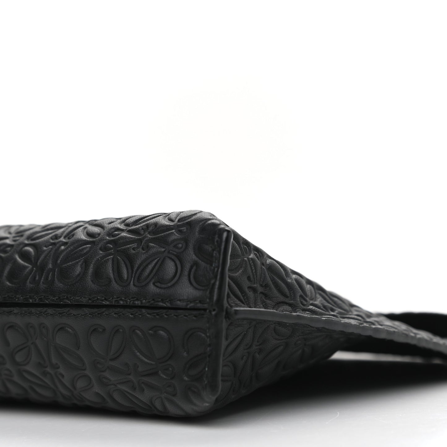 Calfskin Embossed Medium Repeat T Pouch Black