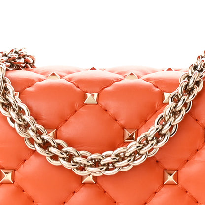 Valentino Garavani Calfskin Rockstud Spike Convertible Shoulder Bag Orange 7 of 9