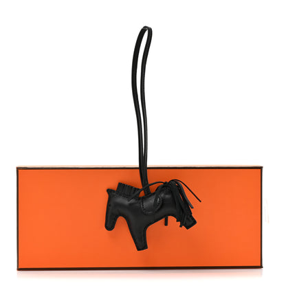 Hermes Milo Lambskin Grigri Rodeo Horse Bag Charm PM So Black 4 of 4