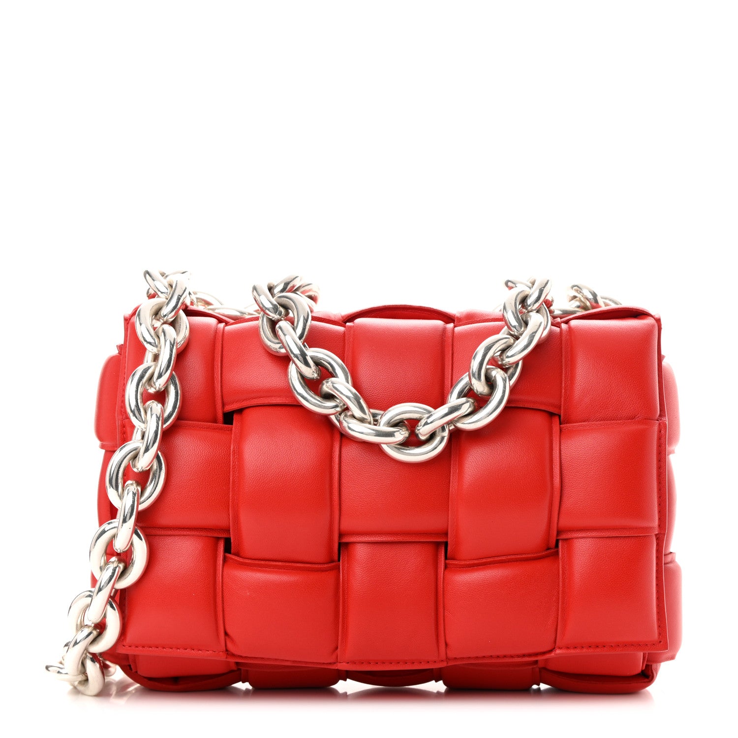 Bottega Veneta Lambskin Maxi Intreccio Padded Chain Cassette Crossbody Bag Nail Polish 1 of 17