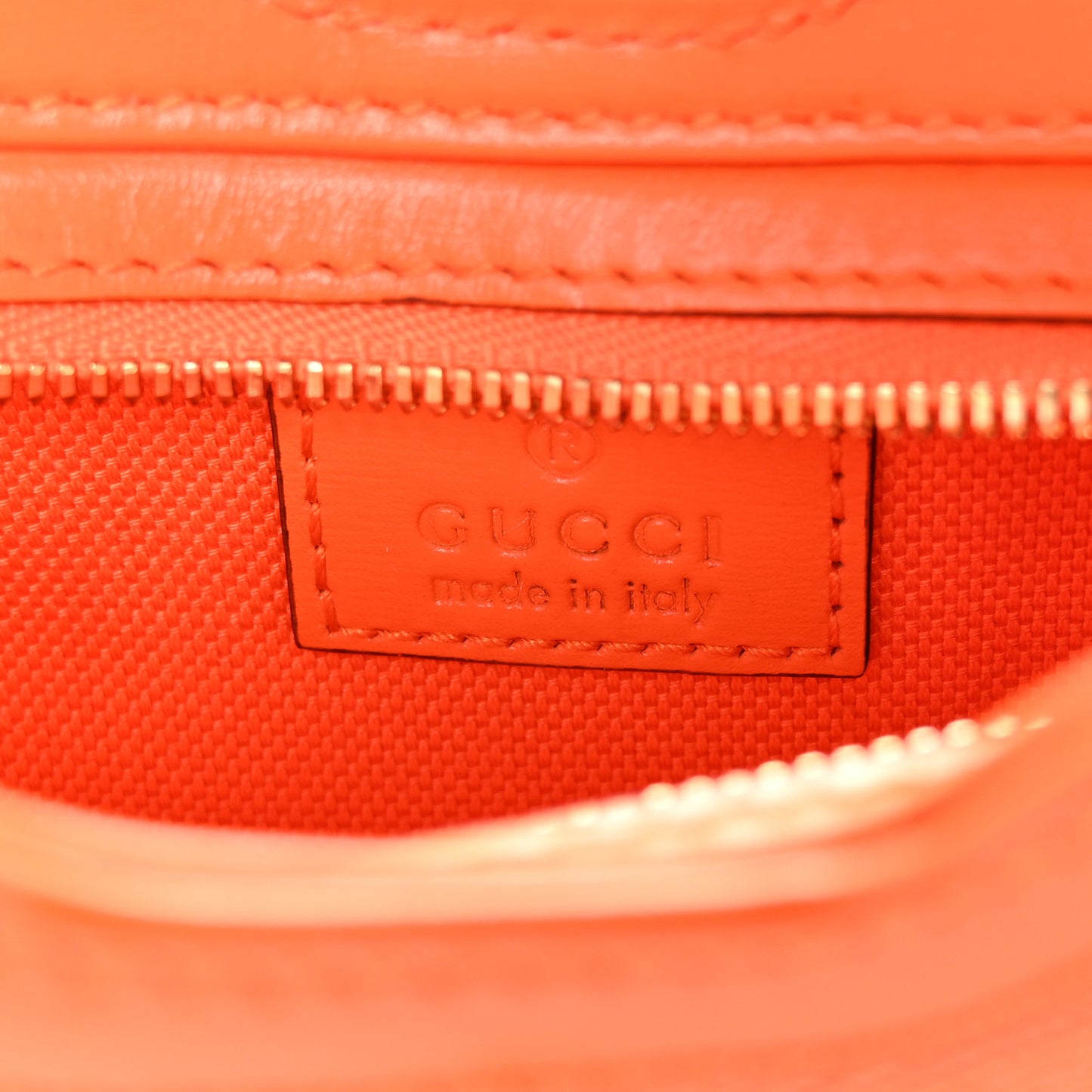 Calfskin Monogram Mini Moon Side Shoulder Bag Orange