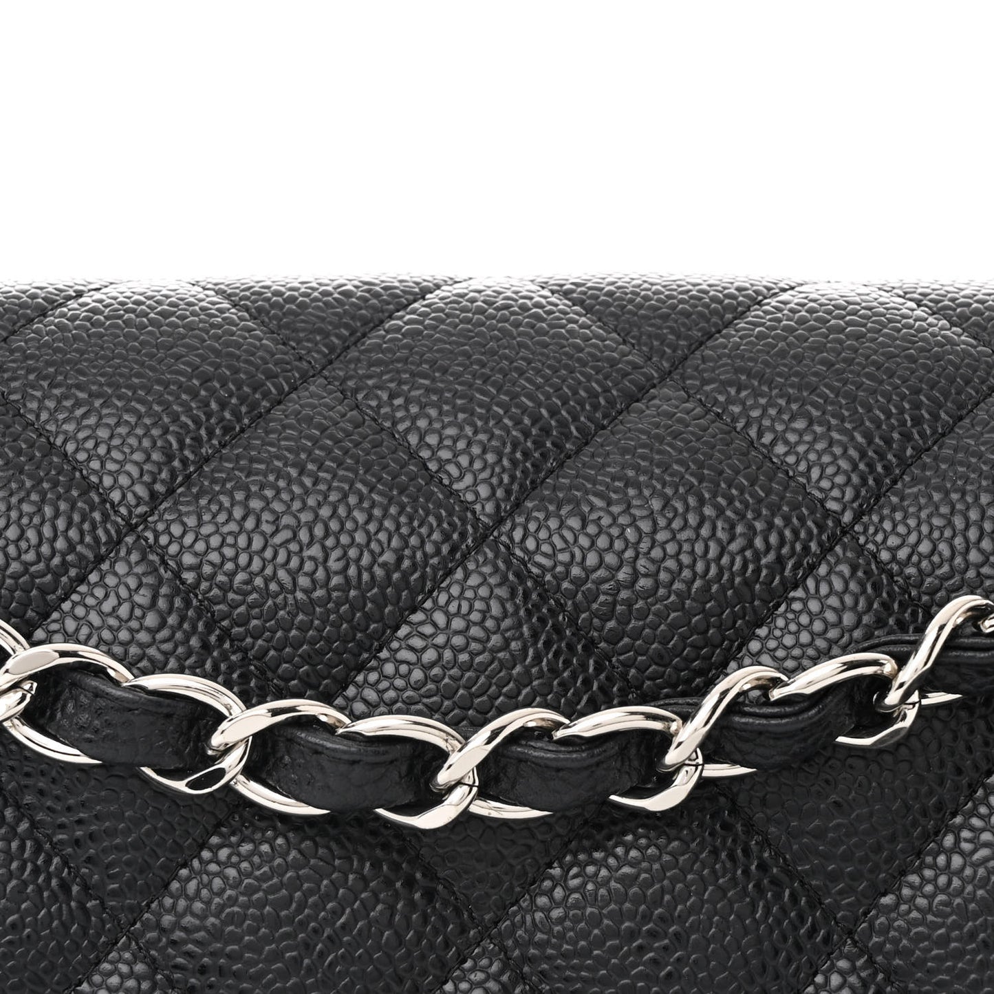 Caviar Quilted Jumbo Double Flap Black