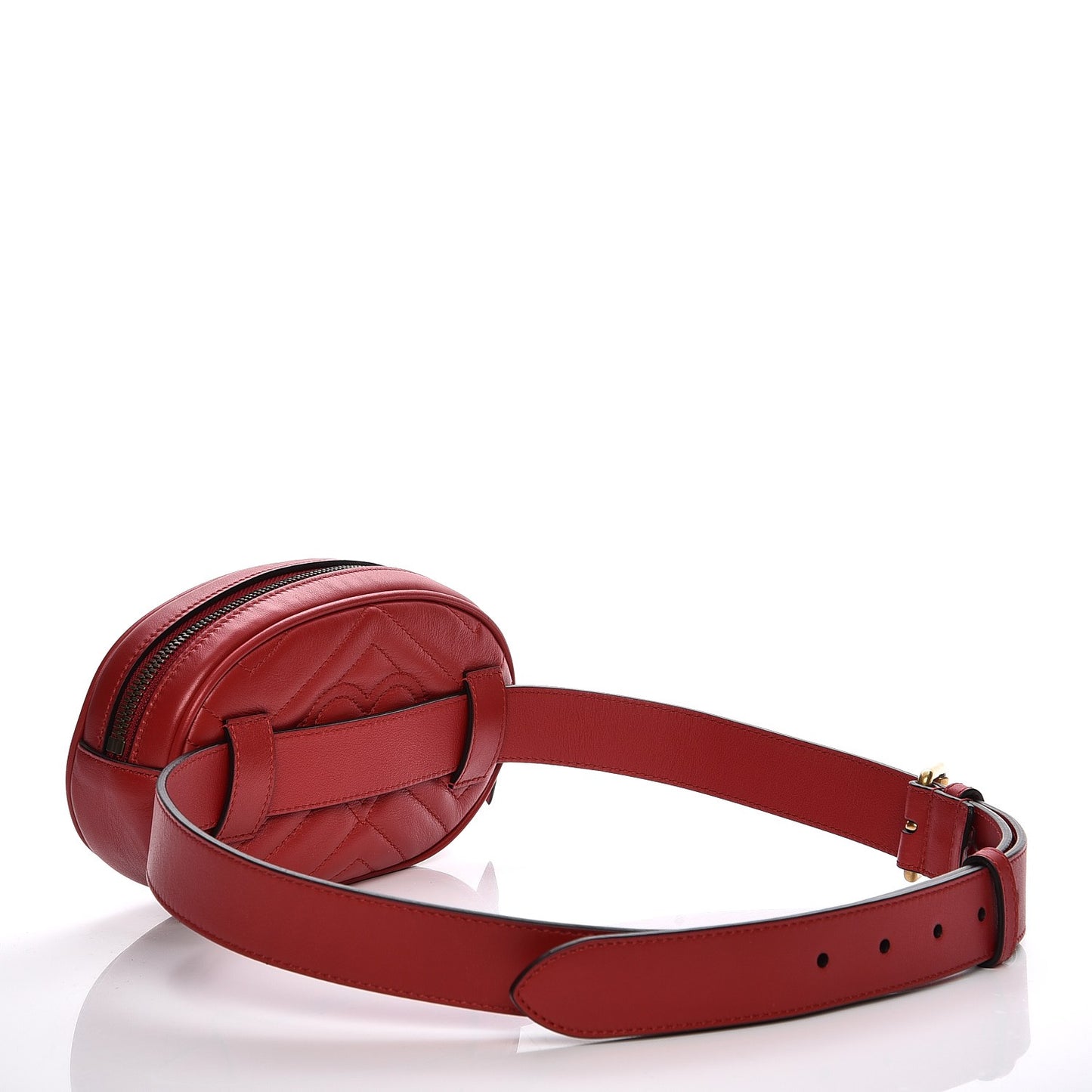 Calfskin Matelasse GG Marmont Belt Bag 95 38 Hibiscus Red