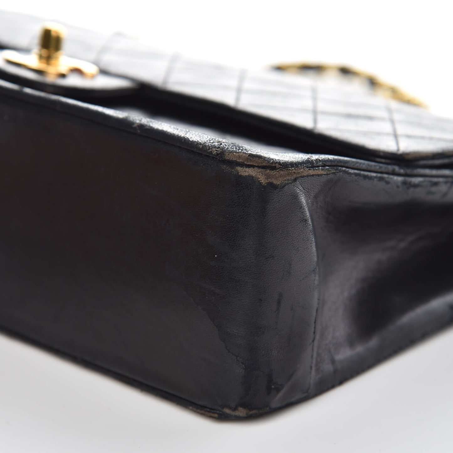Lambskin Quilted Medium Double Flap Black