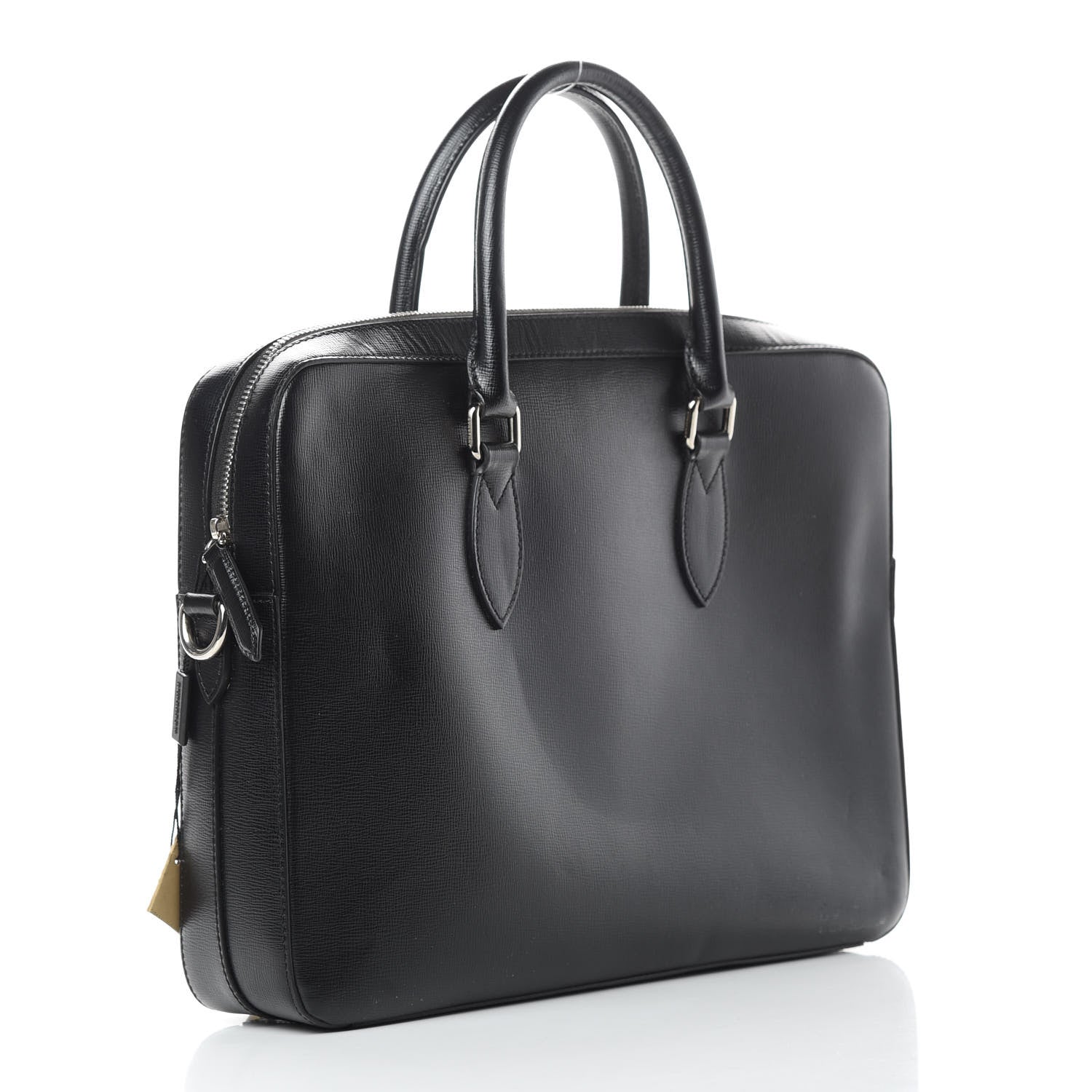 Burberry Textured Calfskin Barrow Briefcase Black 3 of 15