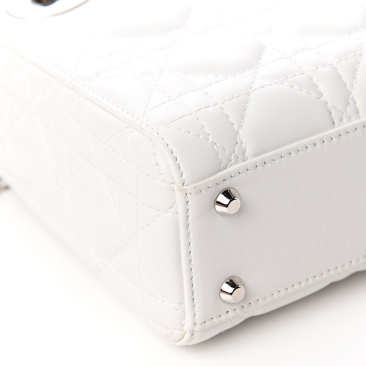 Christian Dior Lambskin Cannage Mini Lady Dior White 9 of 13