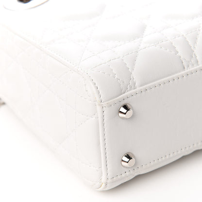 Christian Dior Lambskin Cannage Mini Lady Dior White 9 of 13