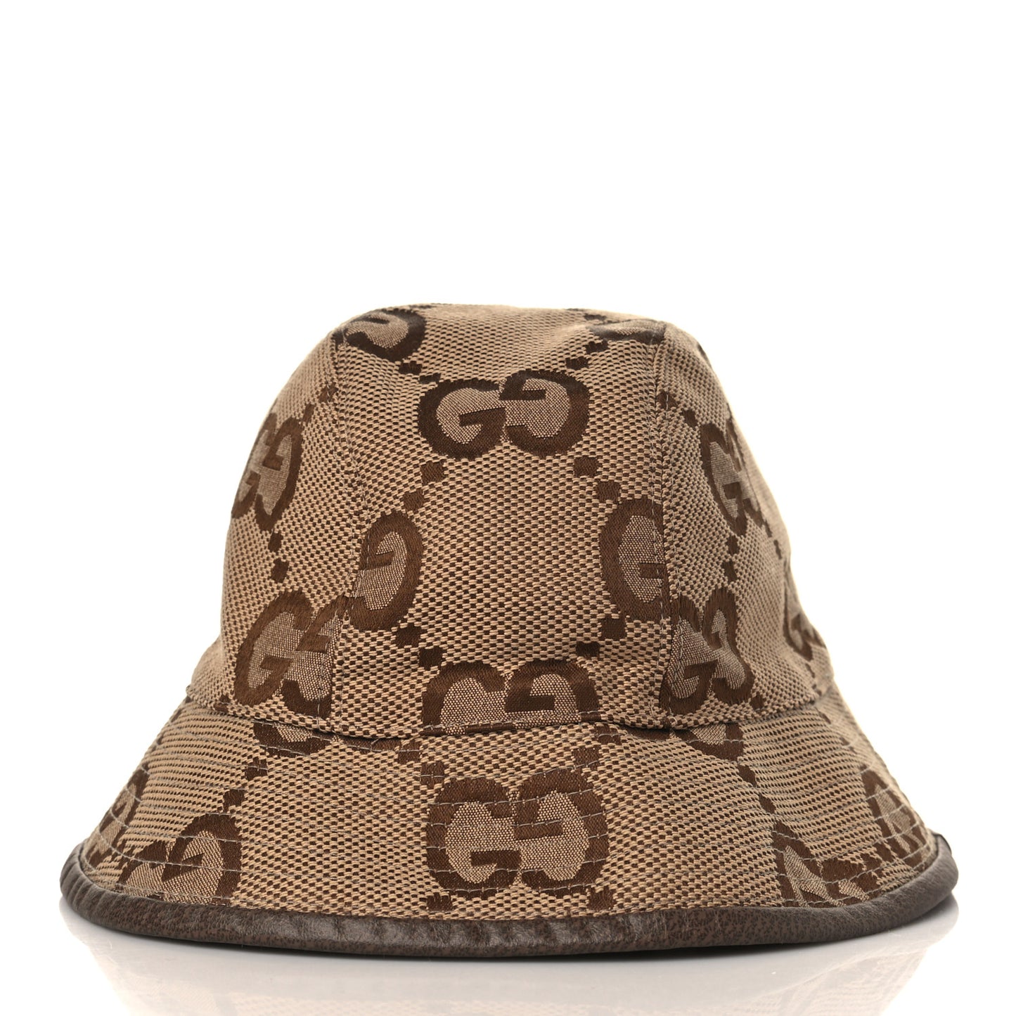 Monogram Jumbo GG Bucket Hat M 57 Camel Ebony New Acero