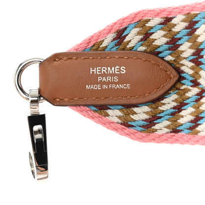 Hermes Toile Swift 50mm Sangle Cavale Shoulder Strap Rose d'Ete White Gold 3 of 5
