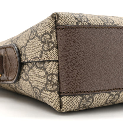 Gucci GG Supreme Monogram Textured Dollar Calfskin Web Small Ophidia Dome Shoulder Bag Beige Ebony New Acero 9 of 10