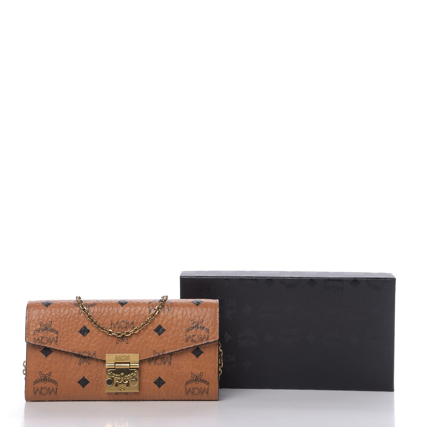 Visetos Large Patricia Wallet On Chain Cognac
