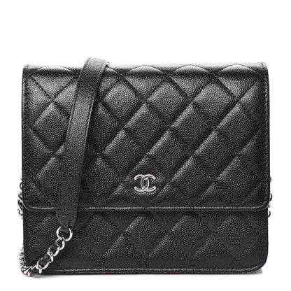 Chanel Caviar Quilted Square Wallet On Chain WOC Black 1 of 11