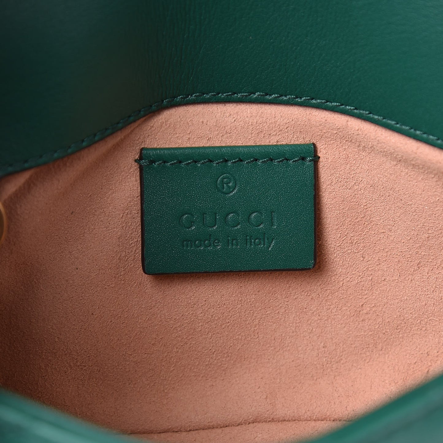 Calfskin Matelasse Super Mini GG Marmont Shoulder Bag Emerald Green