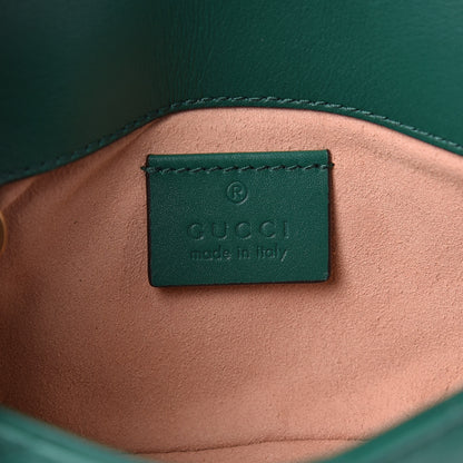 Gucci Calfskin Matelasse Super Mini GG Marmont Shoulder Bag Emerald Green 6 of 11