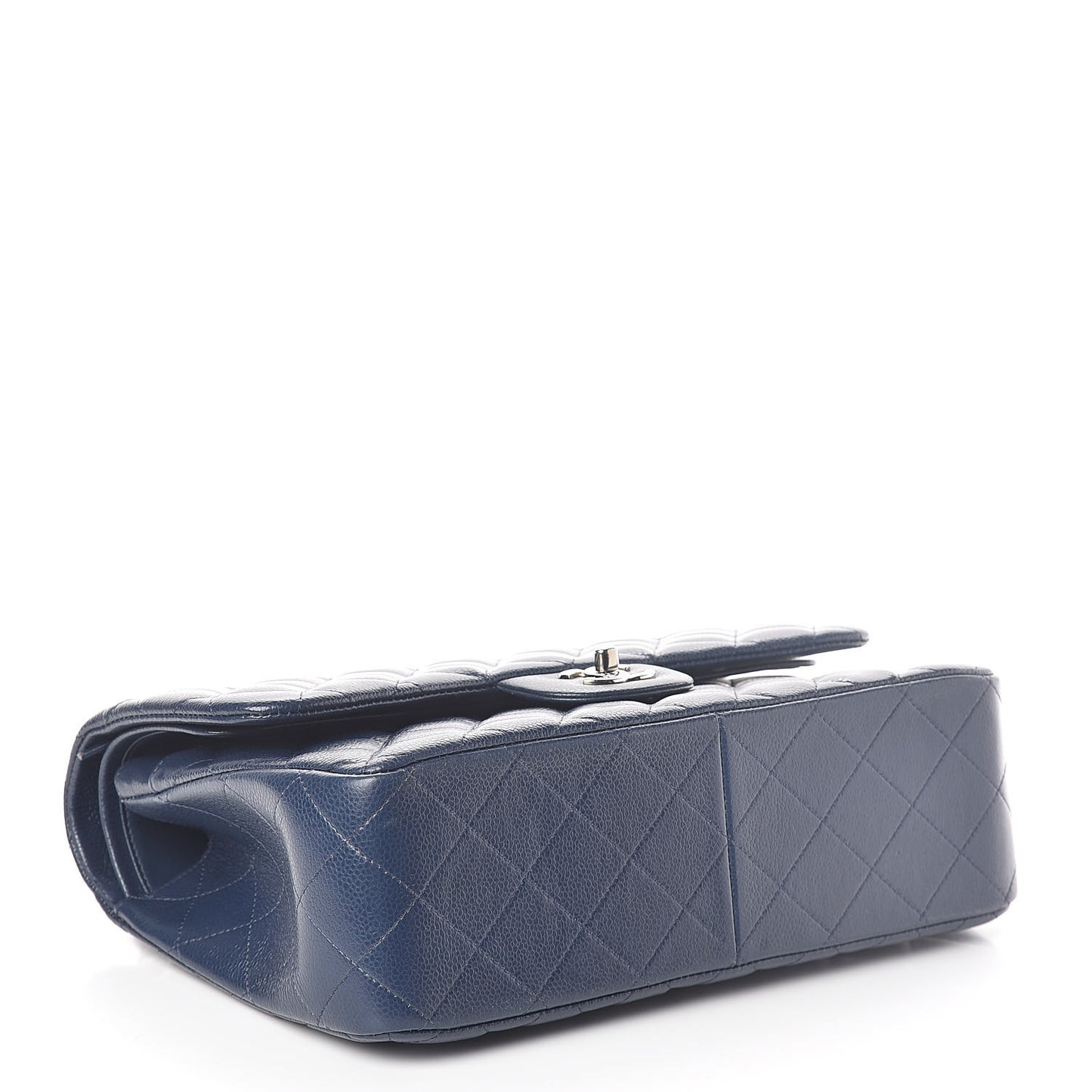 Caviar Quilted Jumbo Double Flap Navy