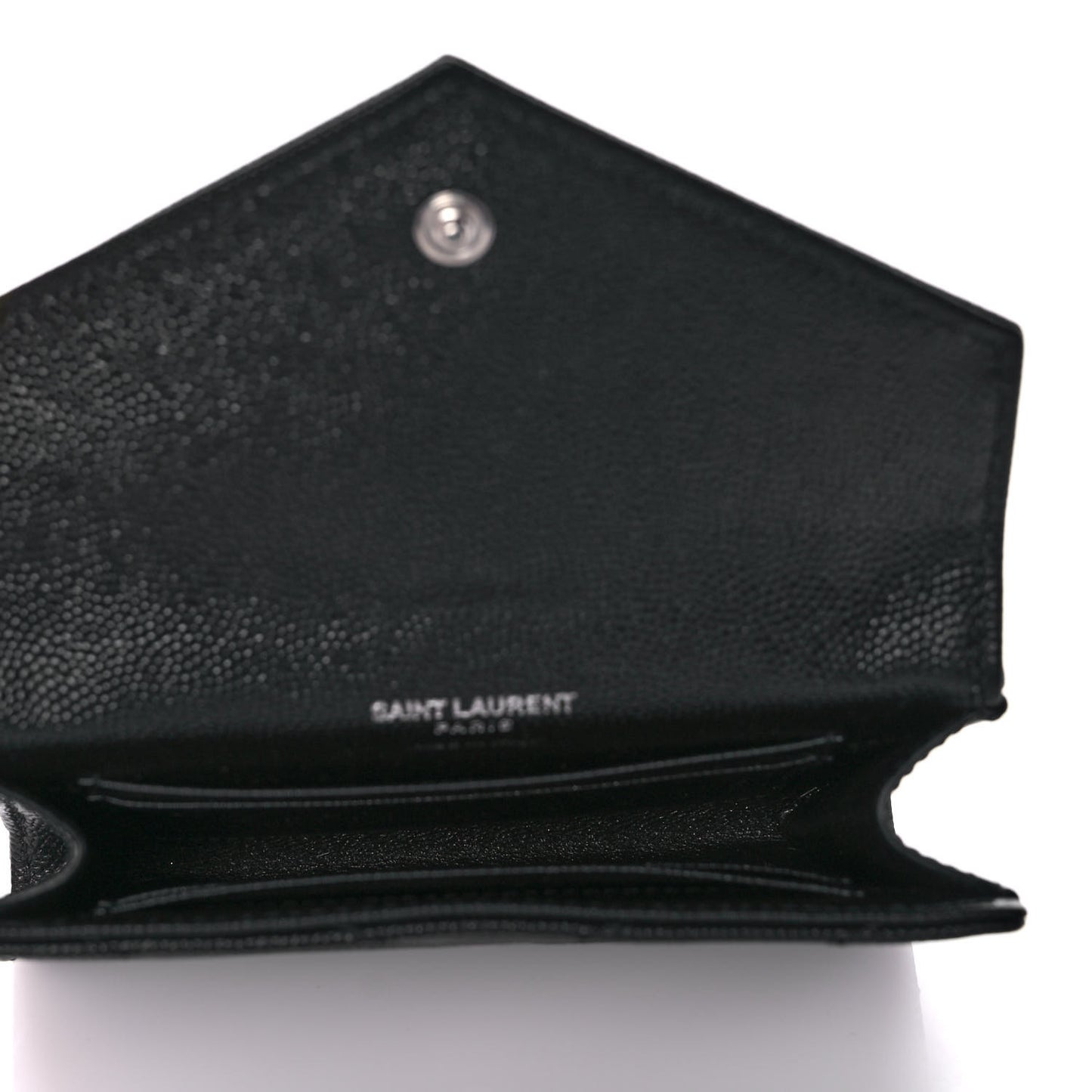 Grain De Poudre Matelasse Chevron Small Monogram Envelope Wallet Black