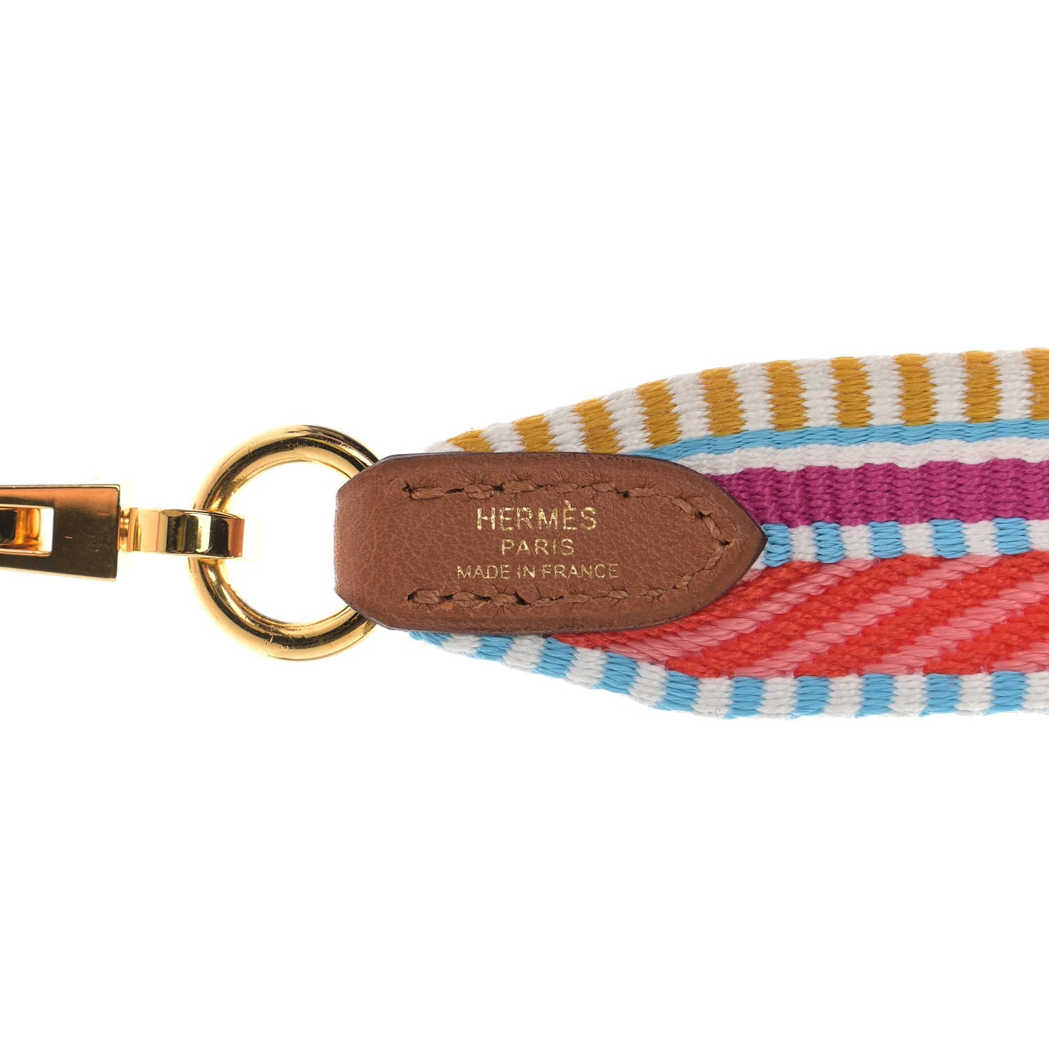 Hermes Toile Swift 25mm Sangle Cavale Shoulder Strap Magnolia Cappucine 3 of 4