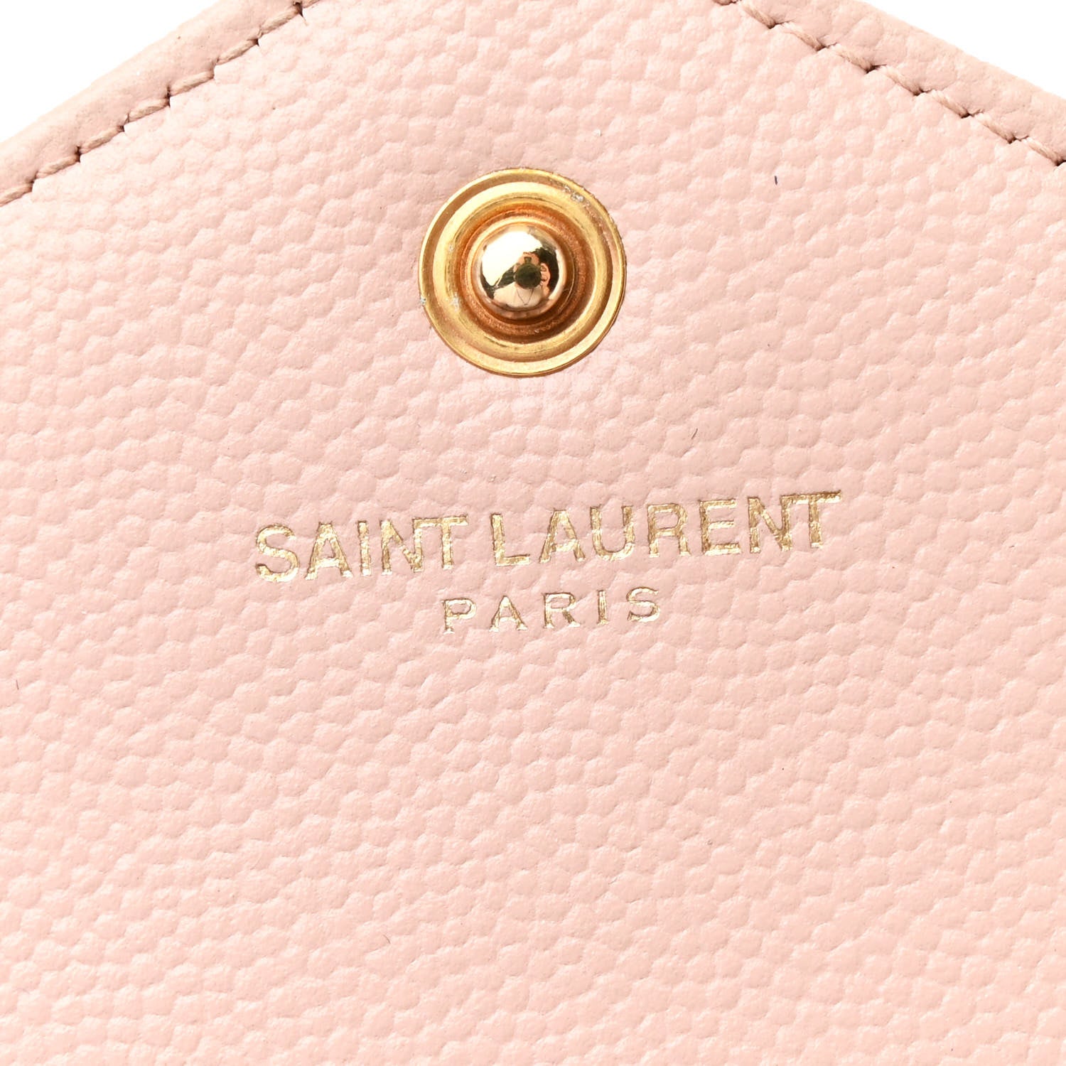 Saint Laurent Grain De Poudre Matelasse Chevron Monogram Chain Wallet Pale Pink 7 of 12