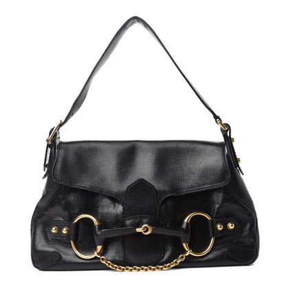 Gucci Calfskin Horsebit Flap Bag Black 1 of 12
