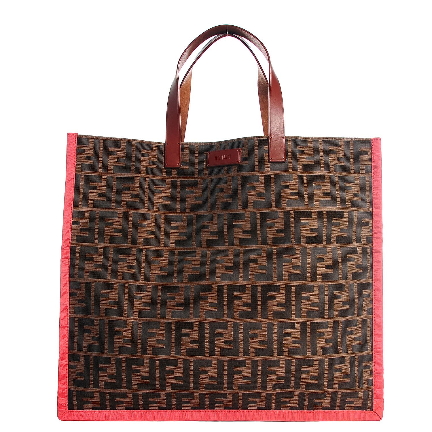 Fendi Nylon Zucca Shopping Tote Red 11 of 20