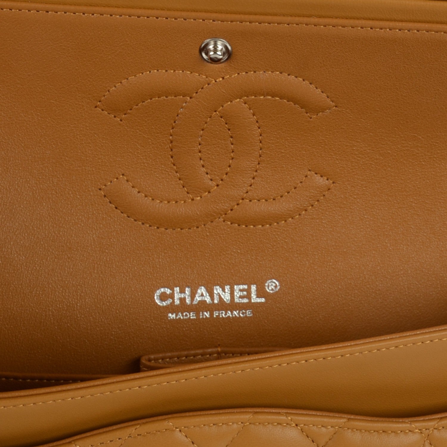 Chanel Lambskin Quilted Medium Double Flap Dark Beige 6 of 8