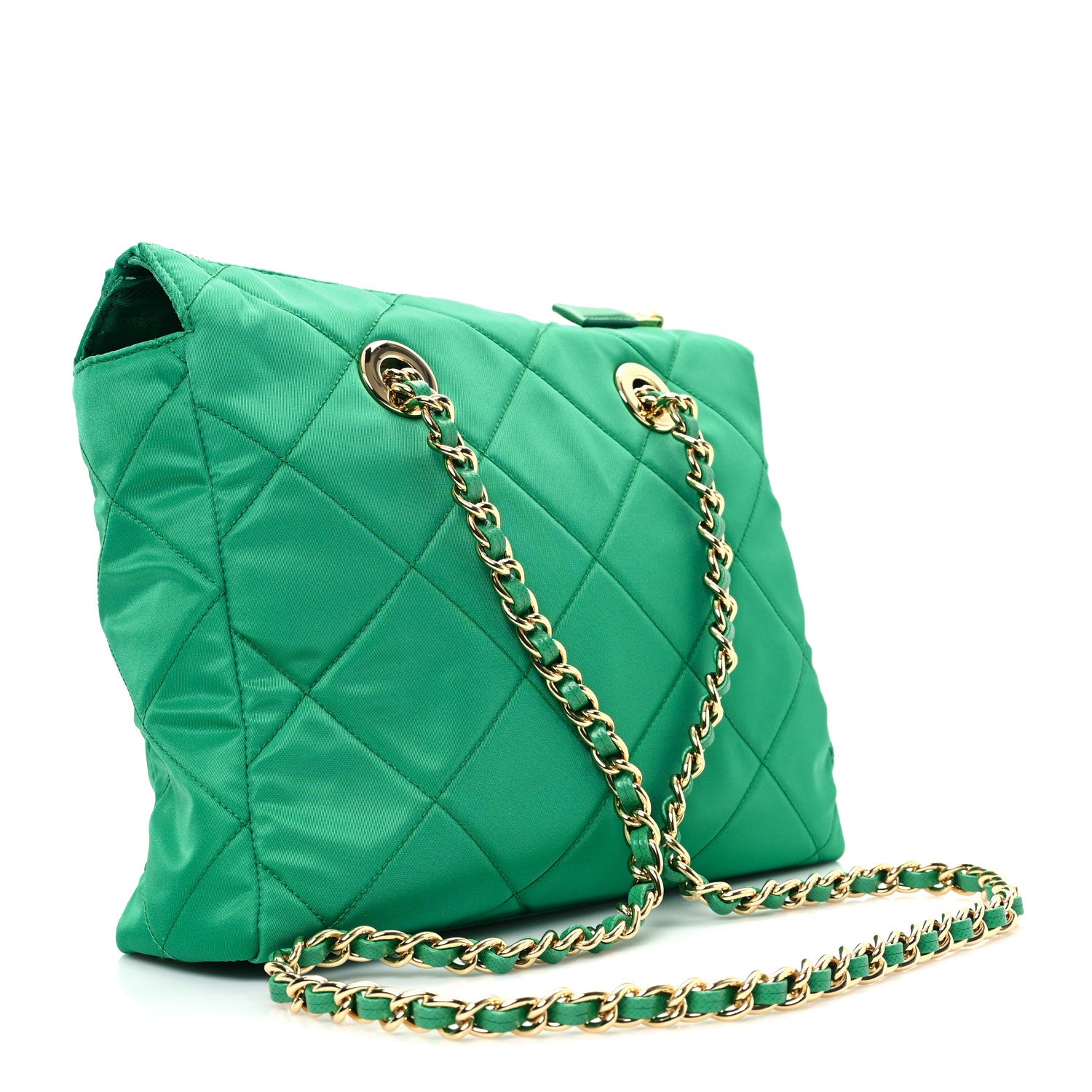 Prada Re-Nylon Saffiano Stitched Re-Edition 1995 Chaine Shoulder Bag Menta 2 of 10