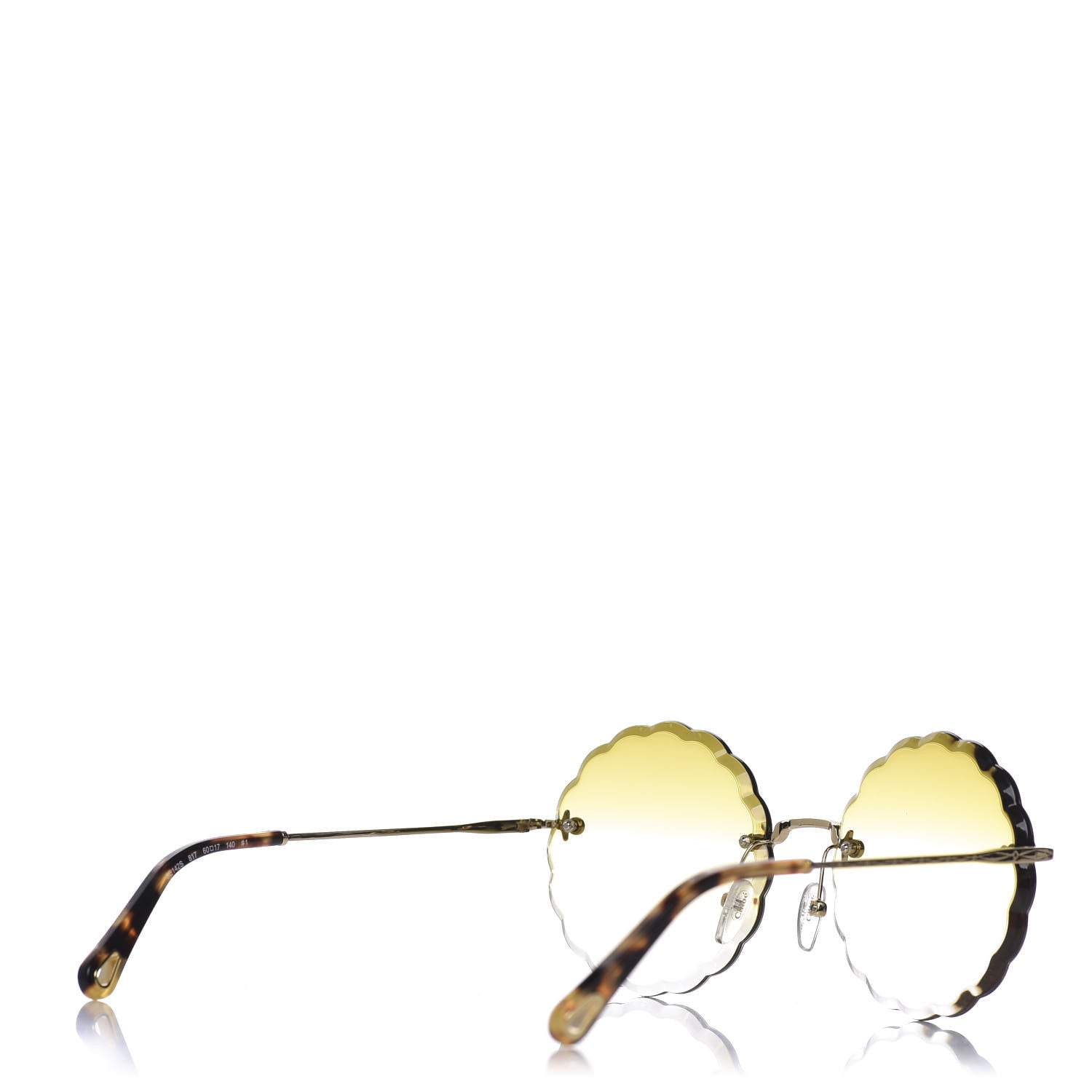 Chloe Rosie Bevelled Round Sunglasses CE142S Gold Gradient Yellow 4 of 4