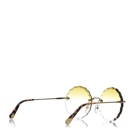 Chloe Rosie Bevelled Round Sunglasses CE142S Gold Gradient Yellow 4 of 4