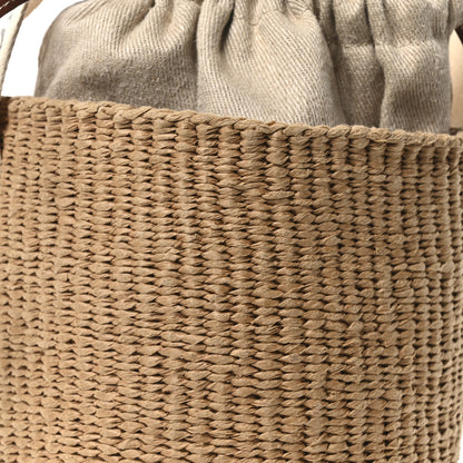 Chloe Raffia Calfskin Small Woody Basket Bag Brown 8 of 10