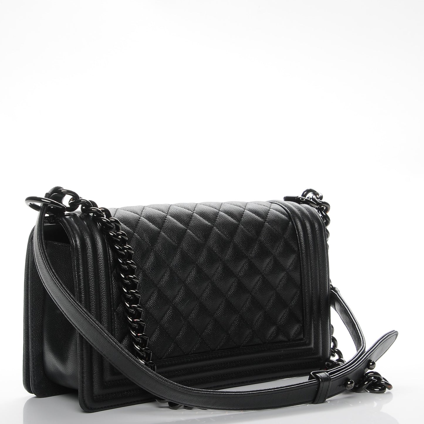 Caviar Quilted Medium Boy Flap So Black