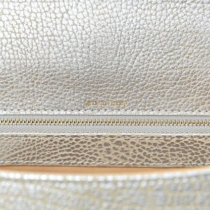 Delvaux Metallic Crispy Calfskin MM Brillant Satchel Antique Silver 6 of 10