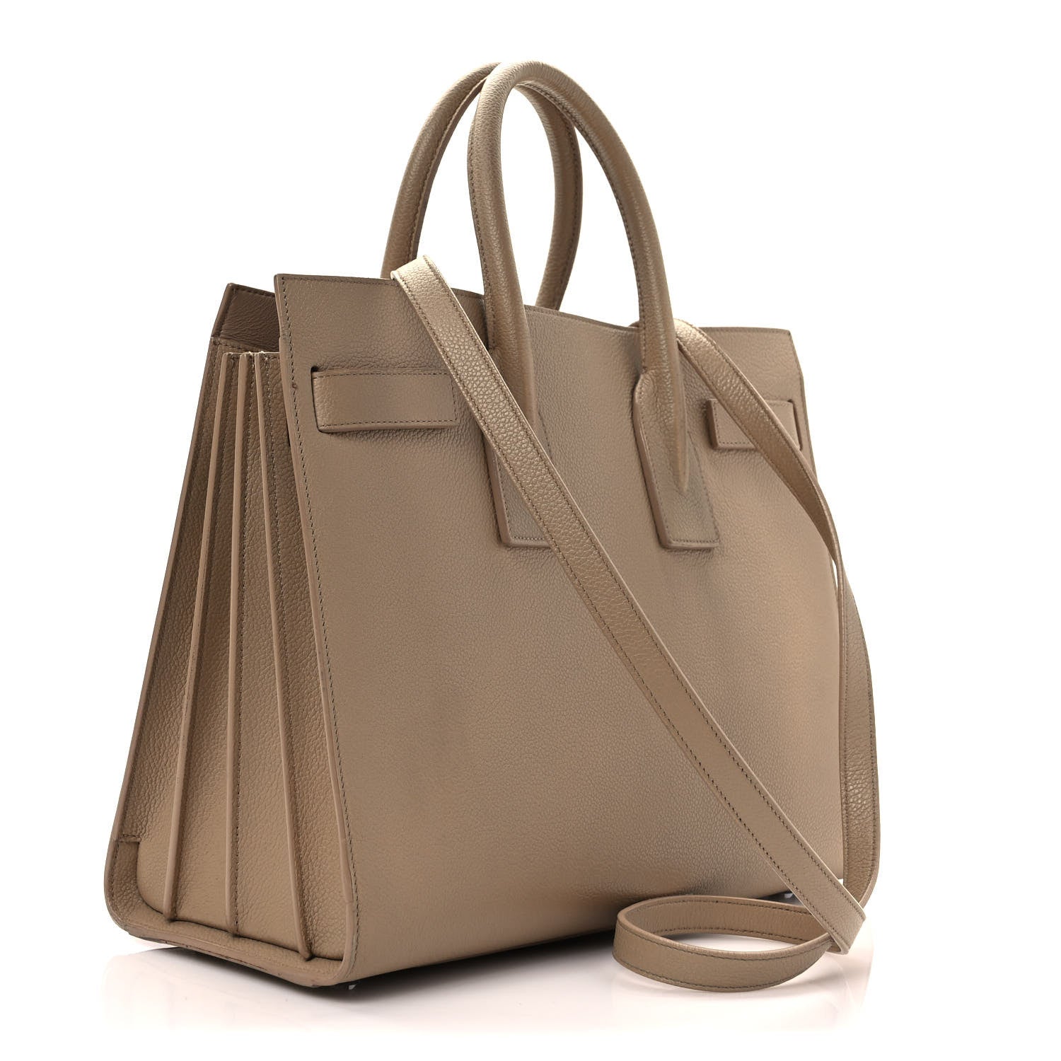 Saint Laurent Grained Calfskin Small Sac De Jour Taupe 3 of 11