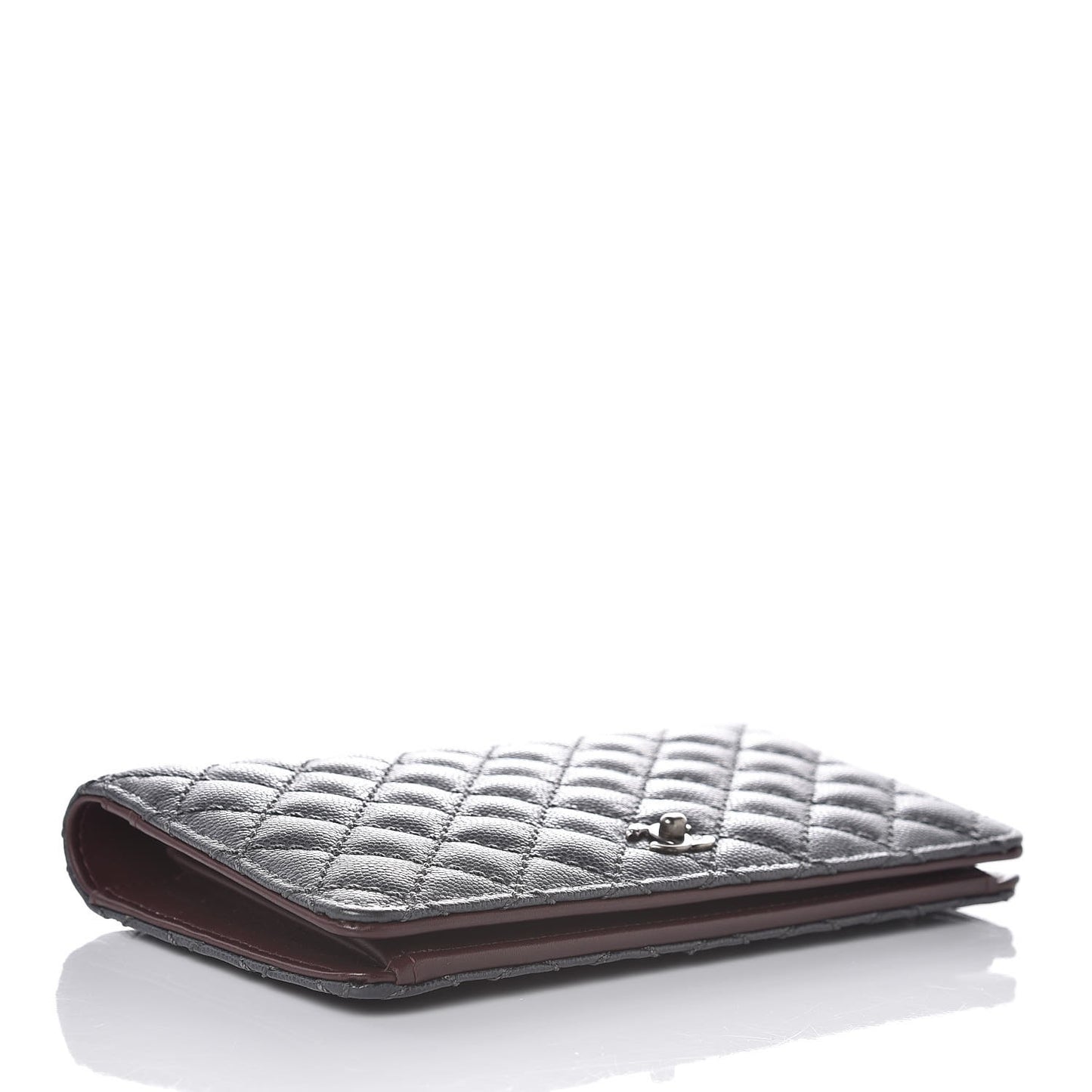 Caviar Micro Quilted Yen Wallet Grey