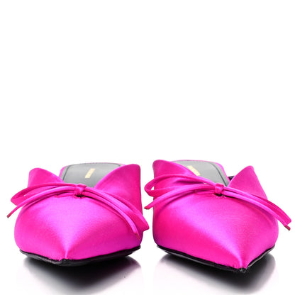 Balenciaga Satin Pointed Toe Knife 40mm Mules 36.5 Rose Fuchsia 2 of 8
