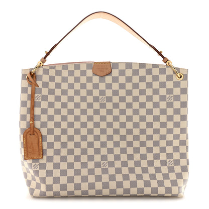 Louis Vuitton Damier Azur Graceful MM Rose Ballerine 1 of 12