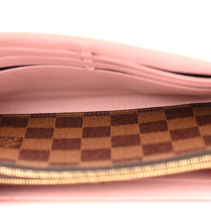 Louis Vuitton Damier Ebene Studded Sarah Wallet NM Rose Ballerine 5 of 10